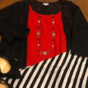 LuLaRoe Black Lace Lindsay Size Large